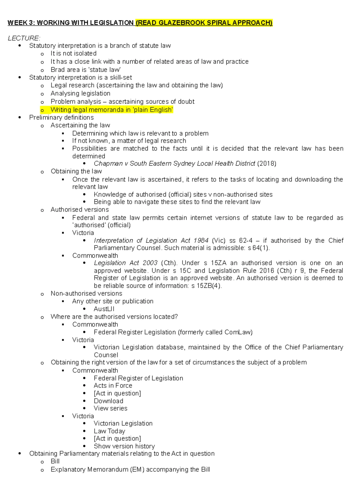 Key Insights on Threshold Concepts in Statutory Interpretation - Studocu
