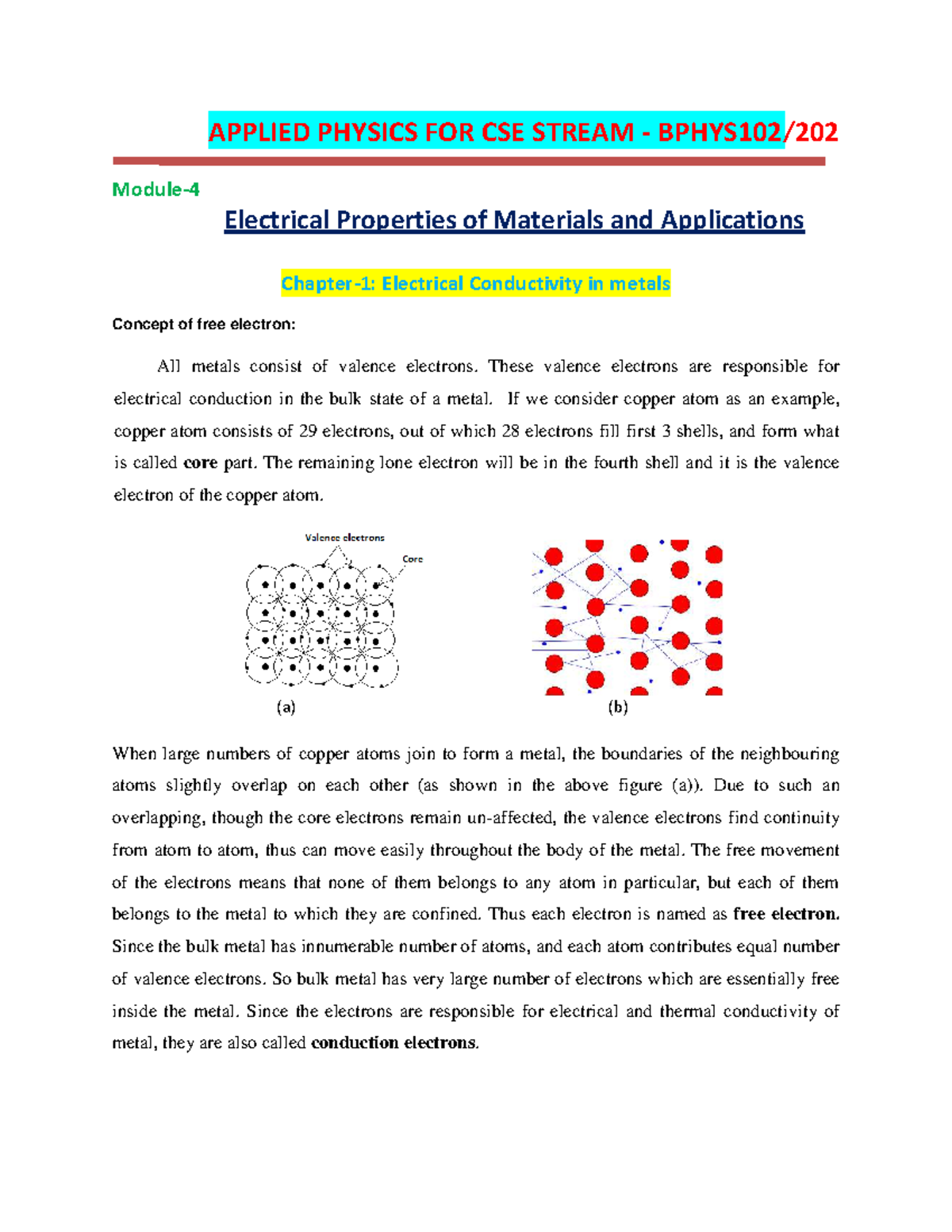 Notes-M4-CS-Electrical Properties of Materials & Applications for ...