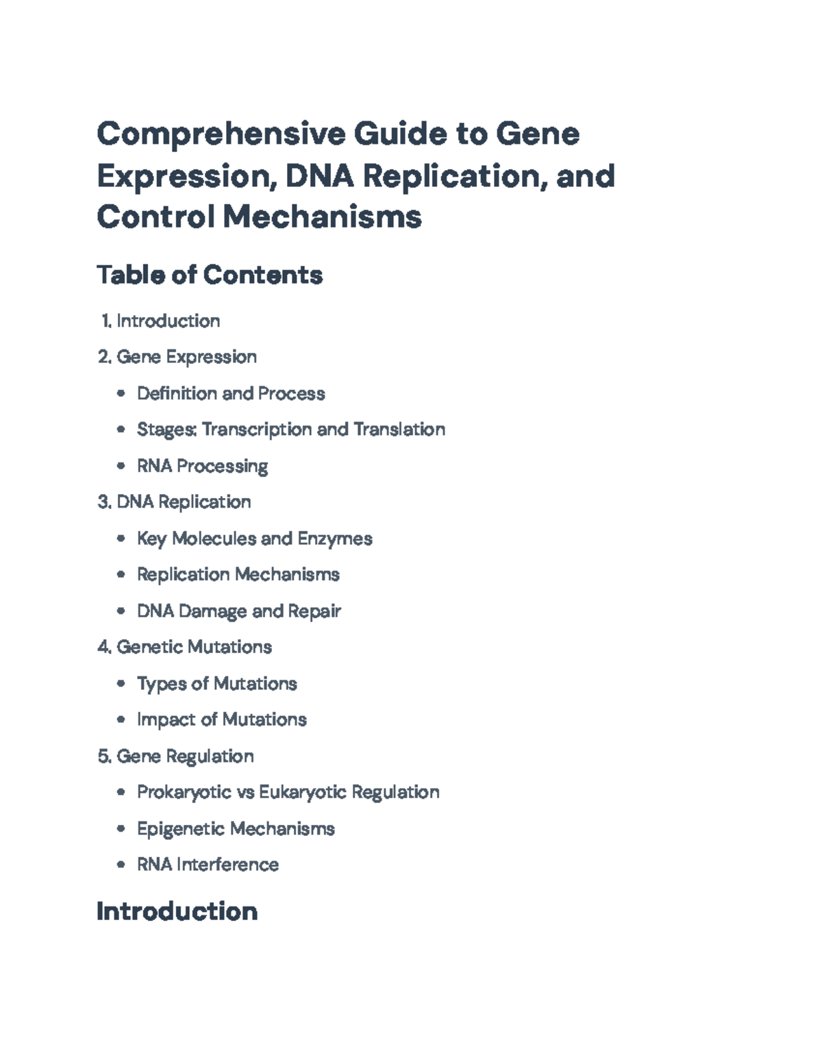 Comprehensive Guide to Gene Expression and DNA Replication Processes ...