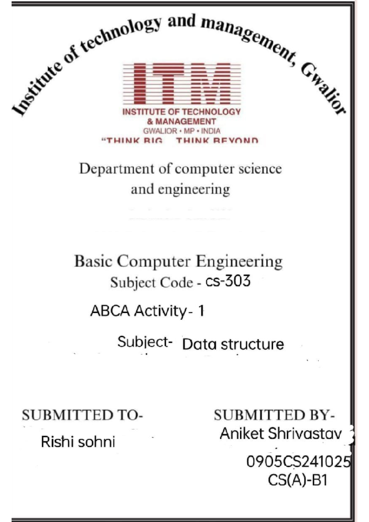ABCA 1 Data Structures: Key Concepts and Exercises - Studocu