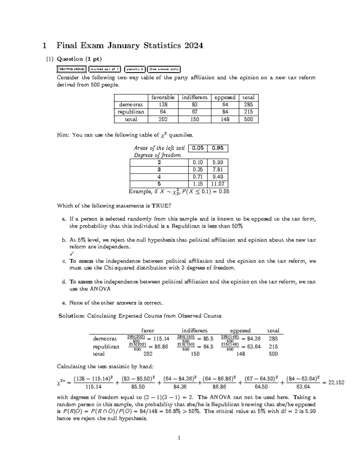 STAT 101 January 2024 Final Exam Solutions and Key Insights - Studocu