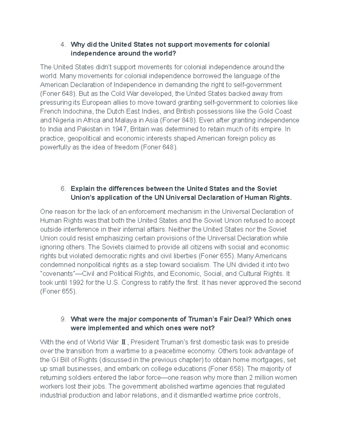 DB- Chapter 23: U.S. Foreign Policy and Domestic Developments After ...