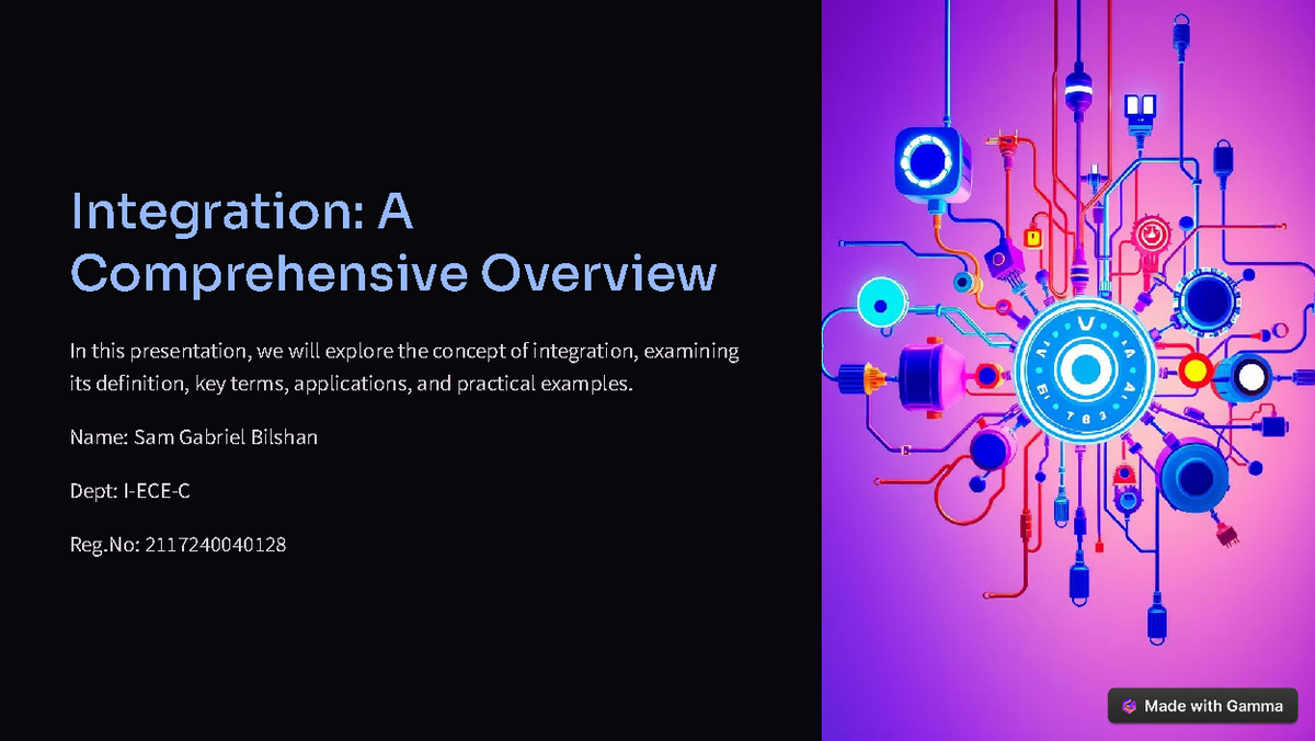 Integration (I-ECE-C): A Comprehensive Overview and Applications - Studocu