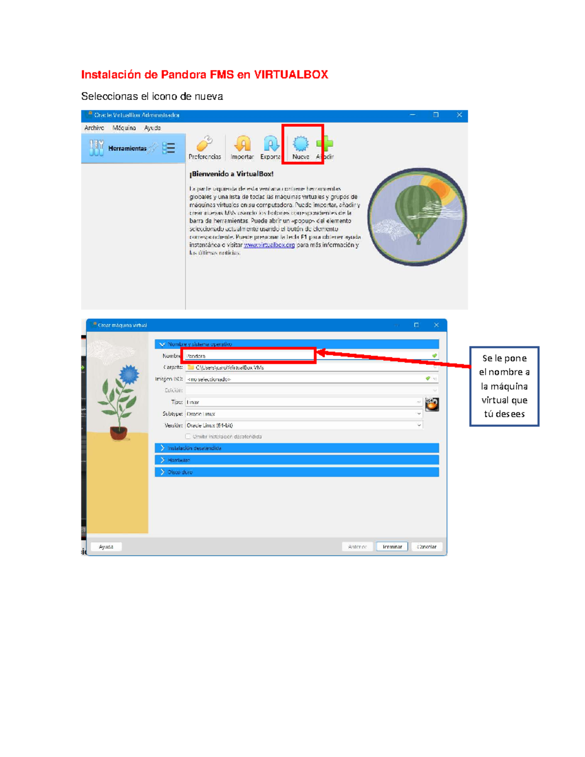 Instalación de Pandora FMS en VirtualBox: Guía Paso a Paso - Studocu