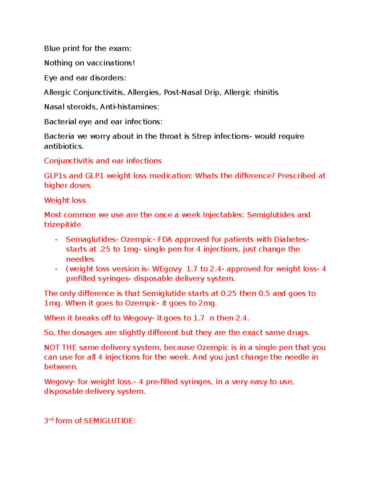 Blueprint for Exam 3: Study Guide on Medications & Disorders - Studocu