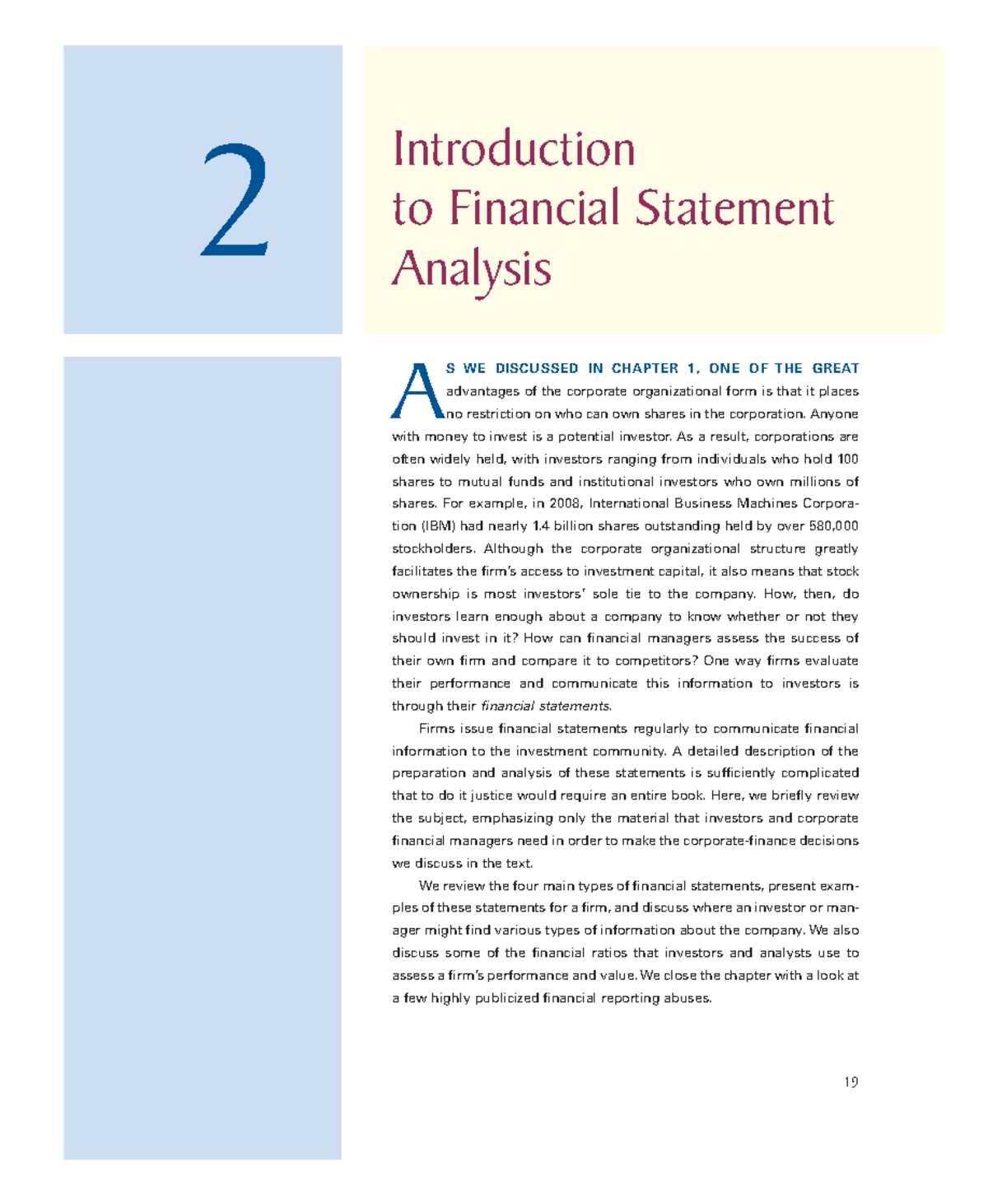 Introduction to Financial Statement Analysis - Introduction to ...