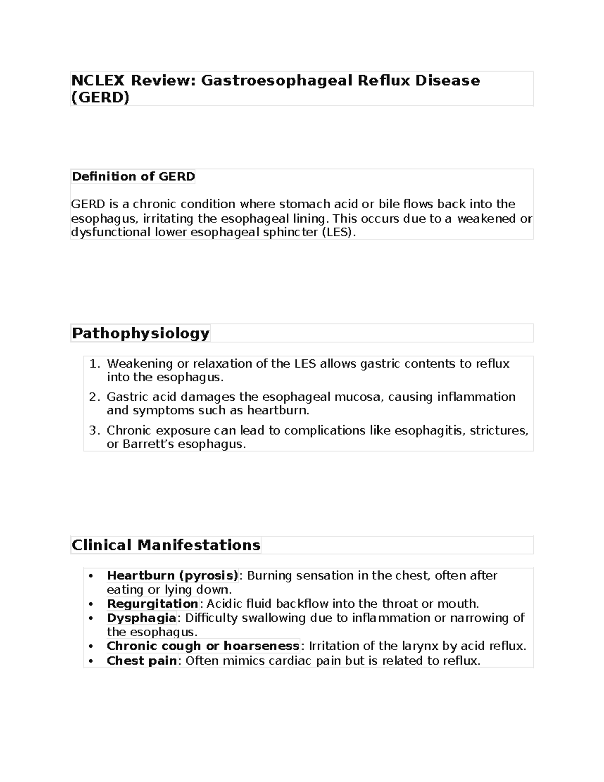Nclex Review. GERD - study - NCLEX Review: Gastroesophageal Reflux ...