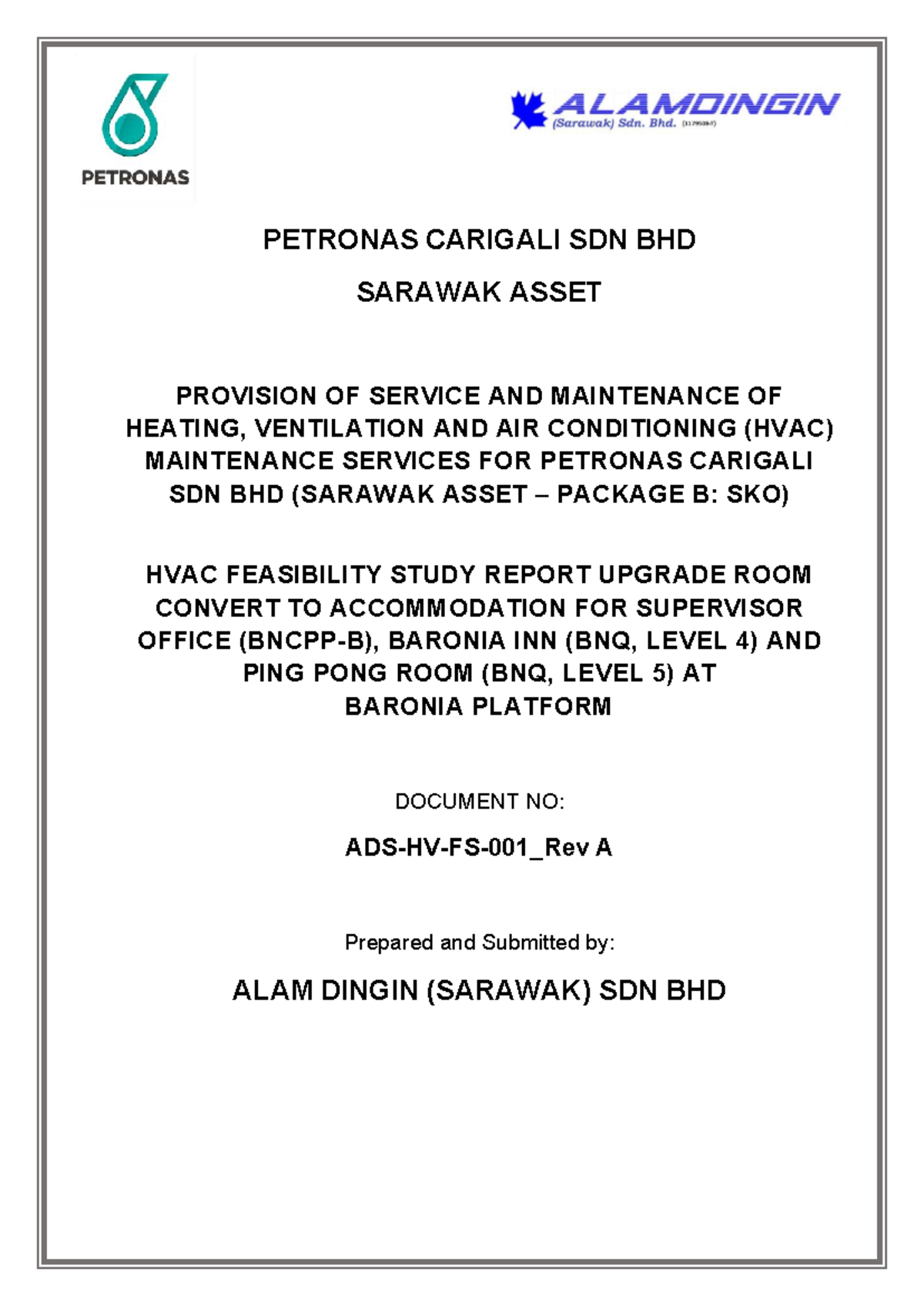 HVAC Feasibility Study for Baronia Platform (BNQ Bncpp) - Studocu