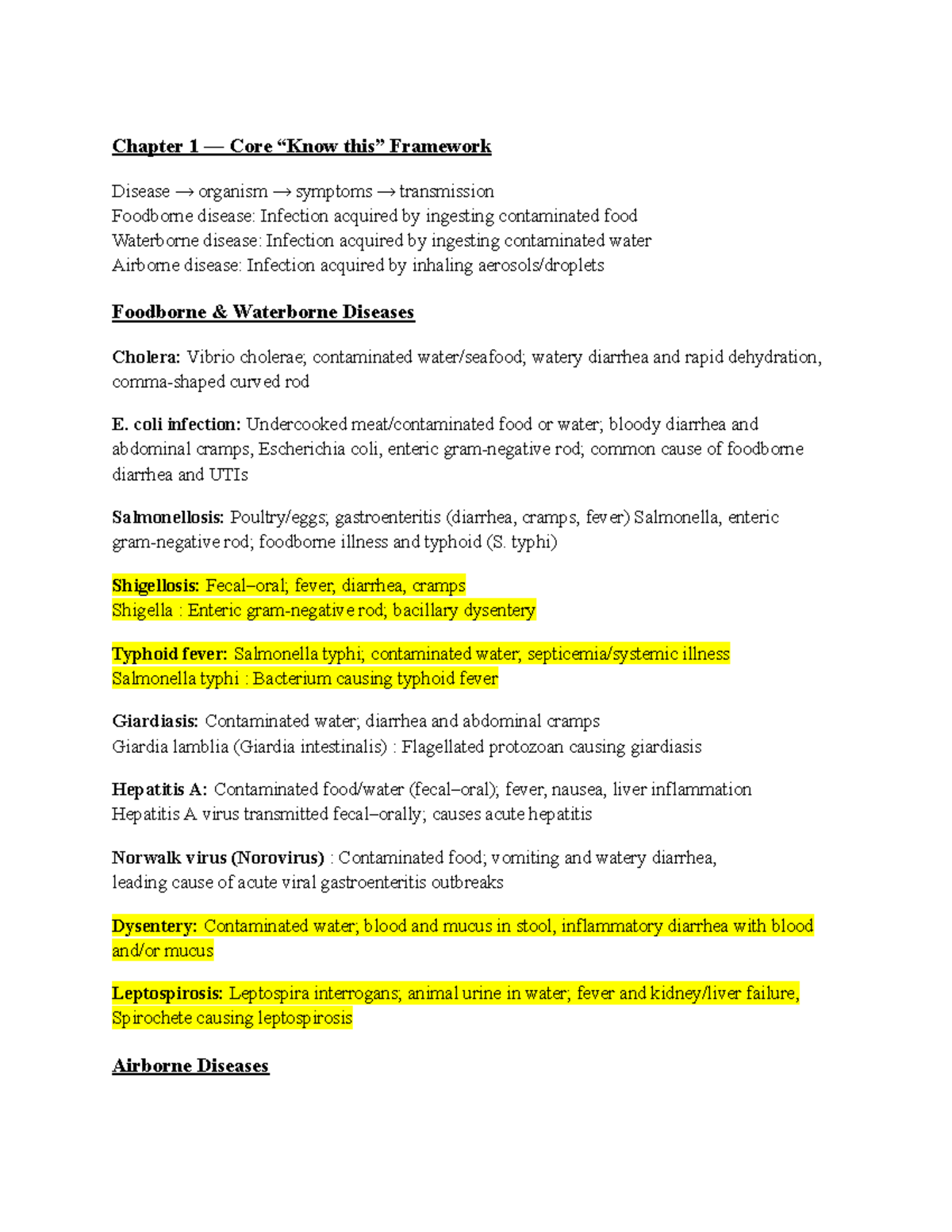 Chapter 1 — Core Framework: Understanding Disease Organisms and ...