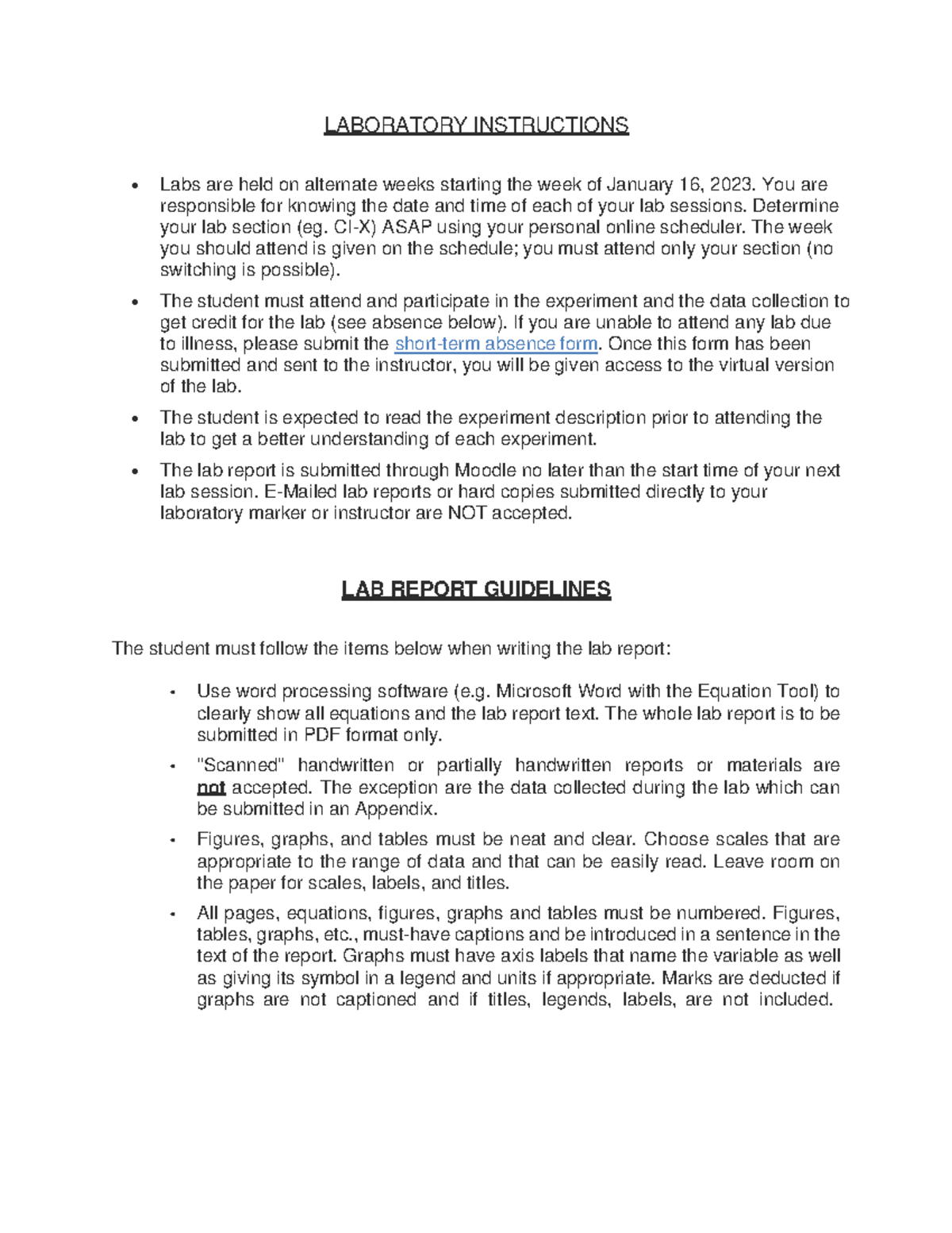 Laboratory Report Guidelines for 2023: Essential Instructions - Studocu