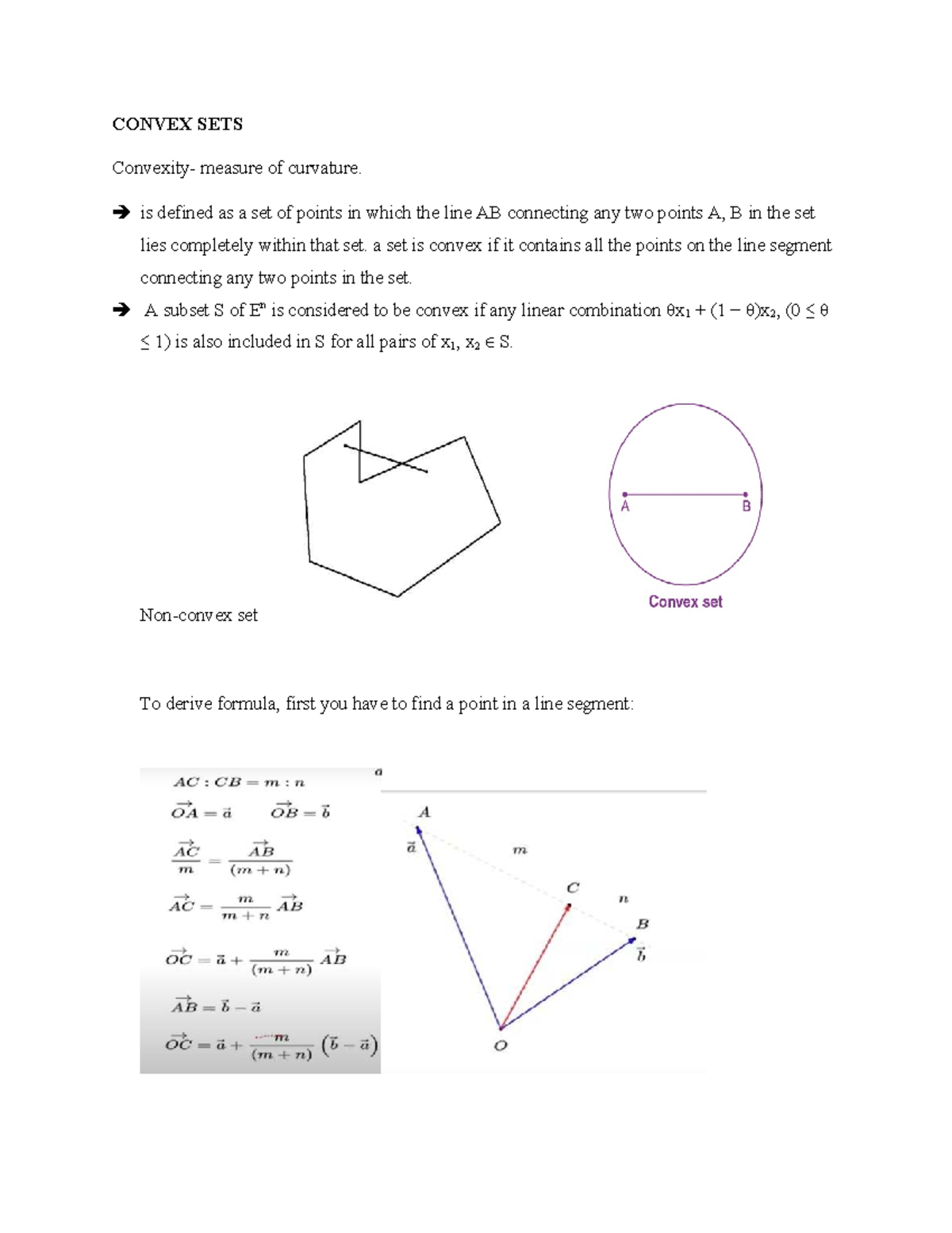 Convex Sets: Understanding Curvature and Functions in Math - Studocu