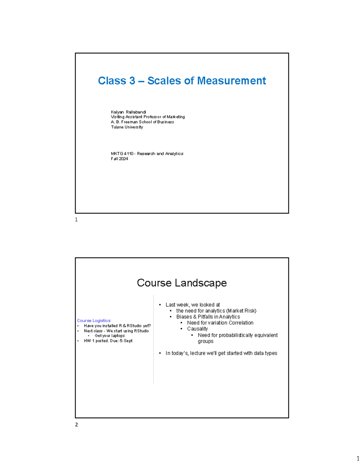 MKTG 4110 - Class 3 Lecture: Understanding Scales of Measurement - Studocu