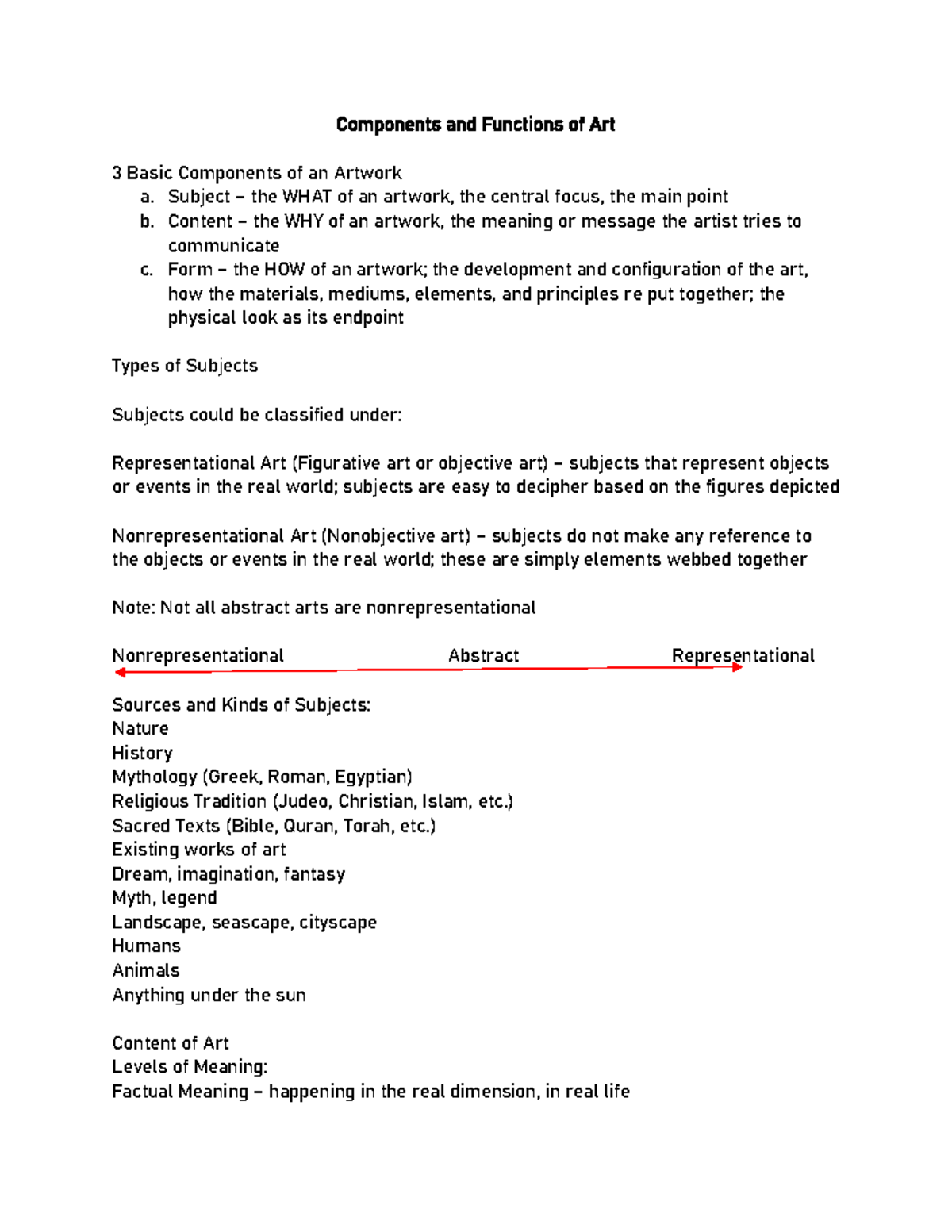 The Subject Content Function of Art - ComponentsandFunctionsofArt 3 ...