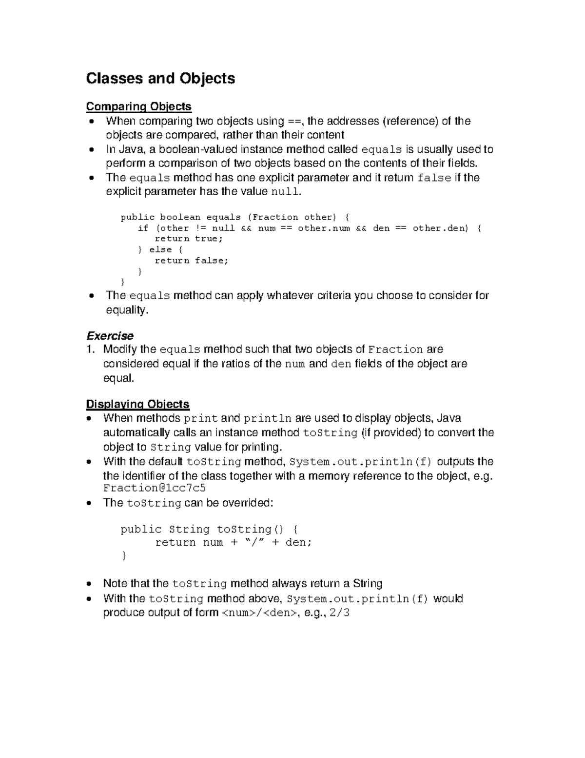 09 Comparing to String - academic - Classes and Objects Comparing ...
