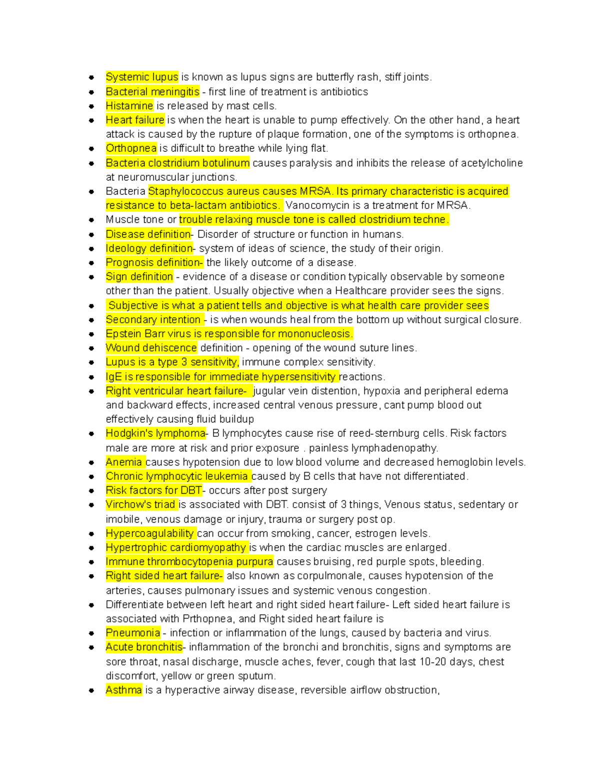 Patho 101 Midterm Exam Notes: Key Concepts & Conditions - Studocu