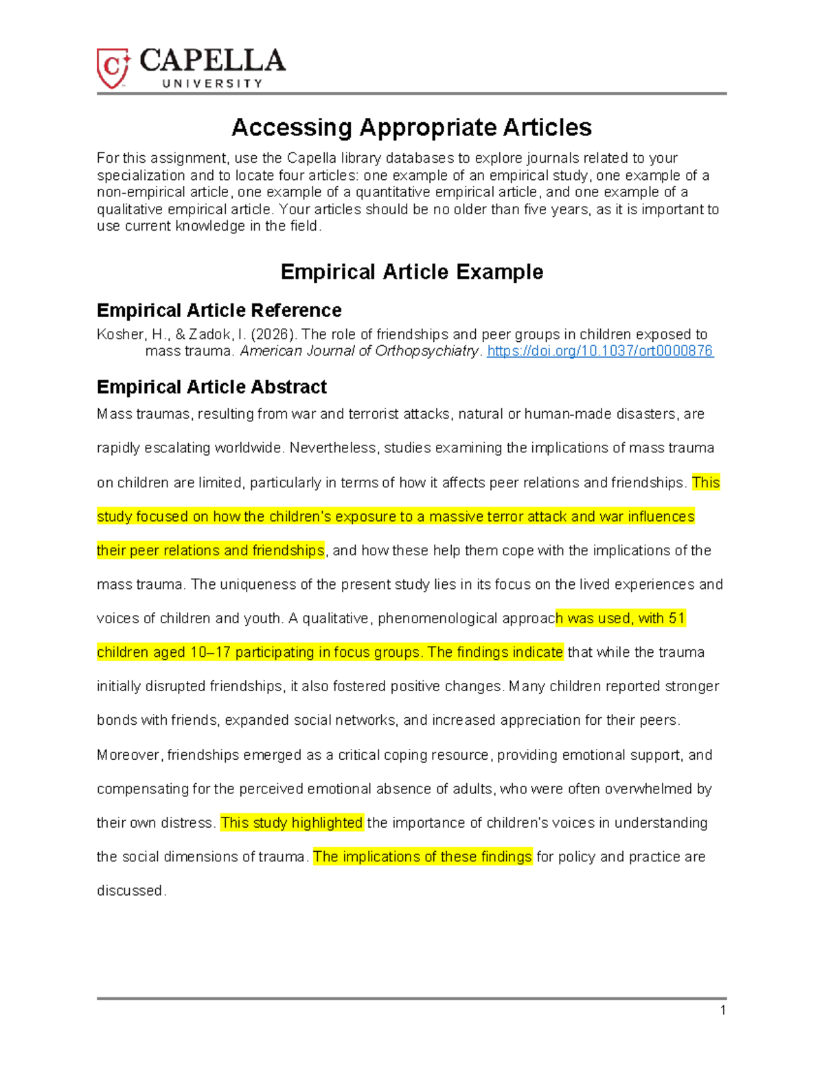 Cf COUN5007 U3A1 - Accessing Empirical Articles for Research - Studocu