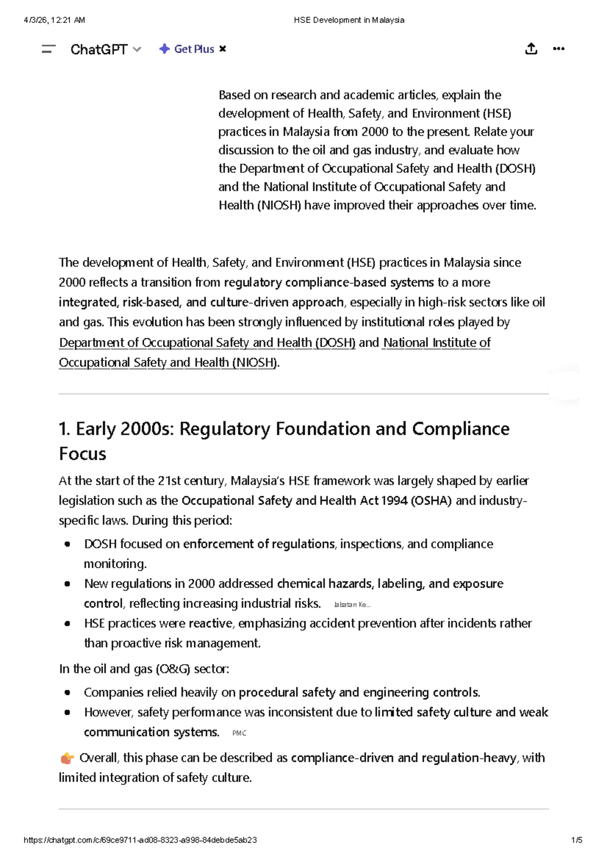HSE Development in Malaysia: Evolution and Impact on Oil & Gas Industry ...