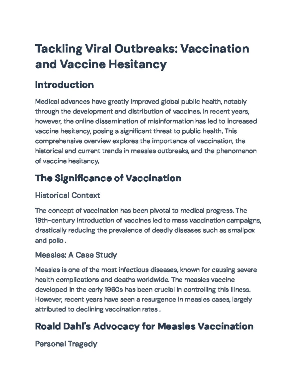 Vaccine Hesitancy and Measles: Historical Context & Public Health ...