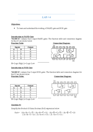 DLD 2023 Lab Manual: Implementing and Testing Boolean Circuits - Studocu
