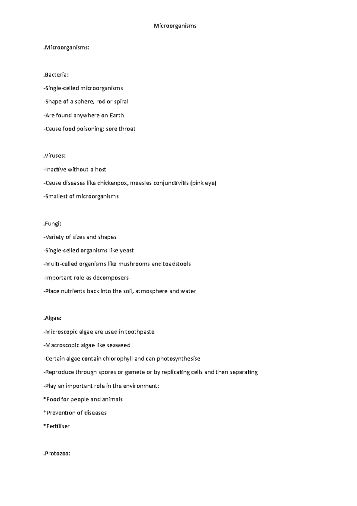 Microorganisms - Grade 8 Natural Sciences Term 1 Summary Notes - Studocu