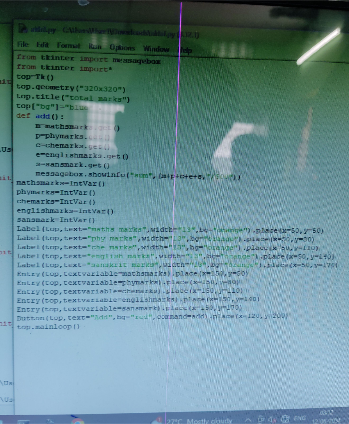 Scanned 20240615 100508 - aldhi File Edit Format Run Options Window ...