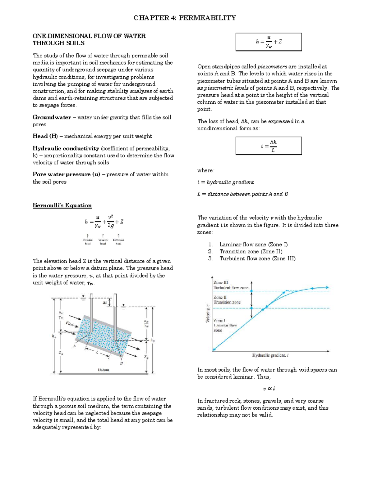 CE161P-5 Chapter 04: Water Permeability in Soils Analysis - Studocu