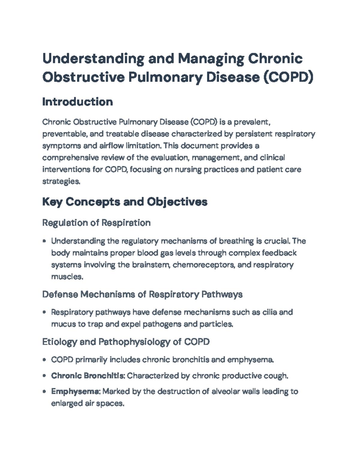 Strategies for Managing Chronic Obstructive Pulmonary Disease (COPD ...