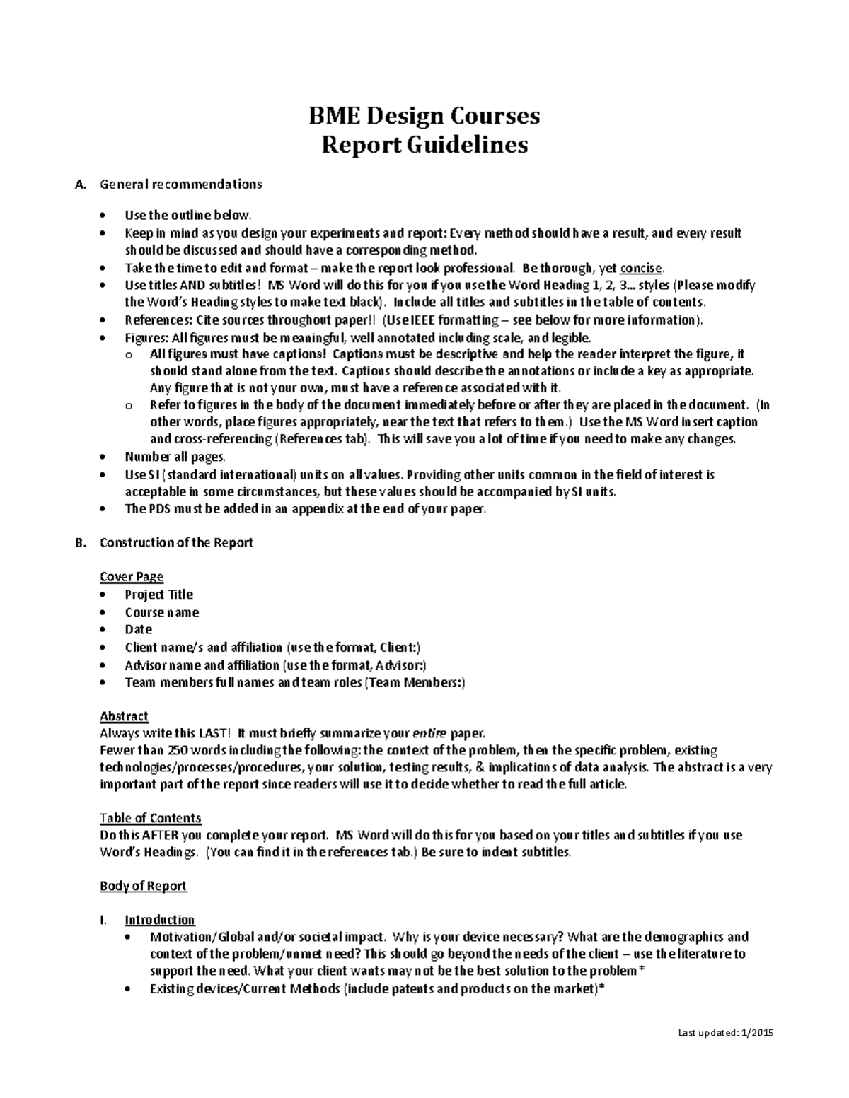 1 - BME guideline - BME Design Courses Report Guidelines A. General ...
