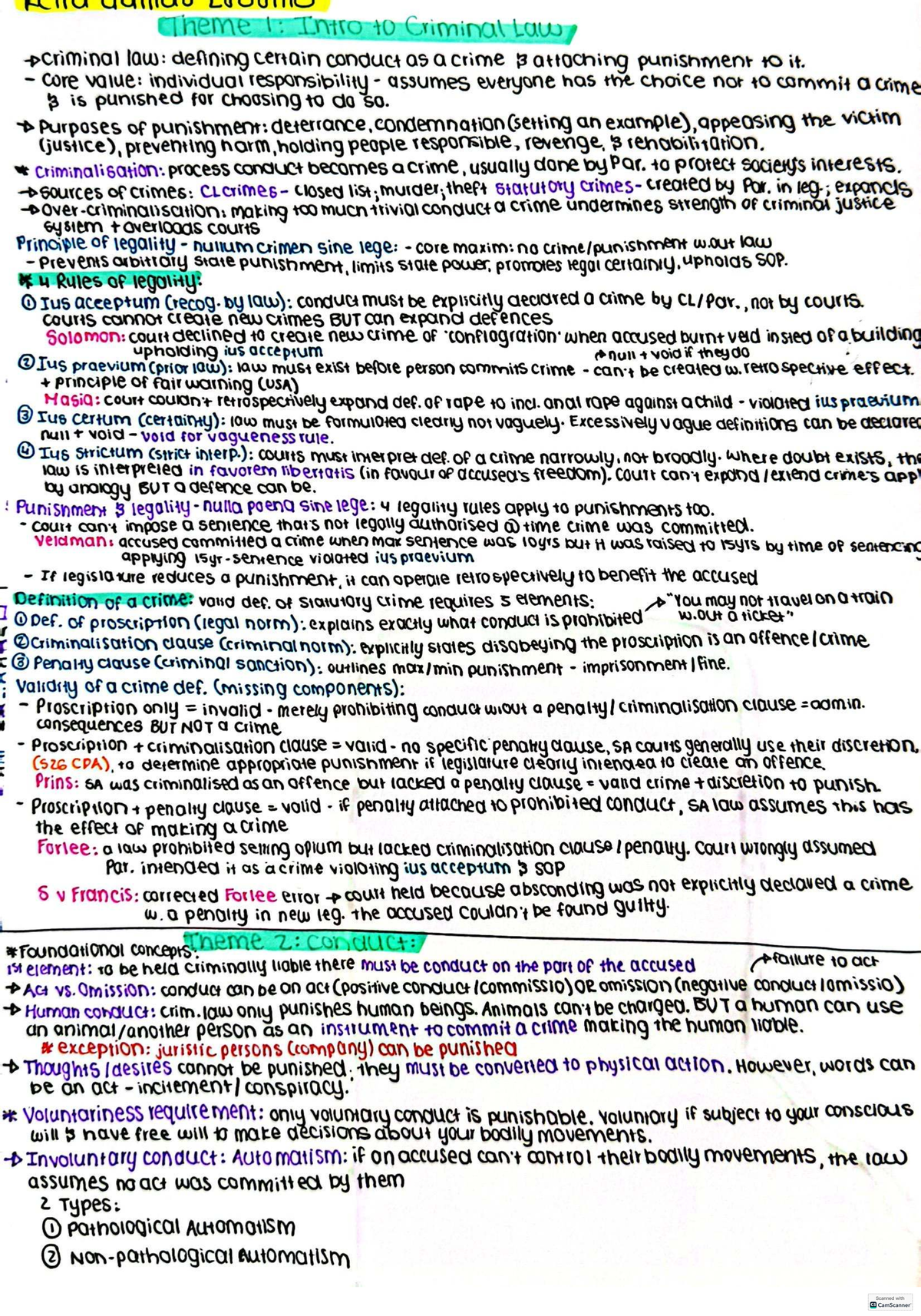 Criminal Law 314 A1: Key Concepts and Punishment Overview - Studocu
