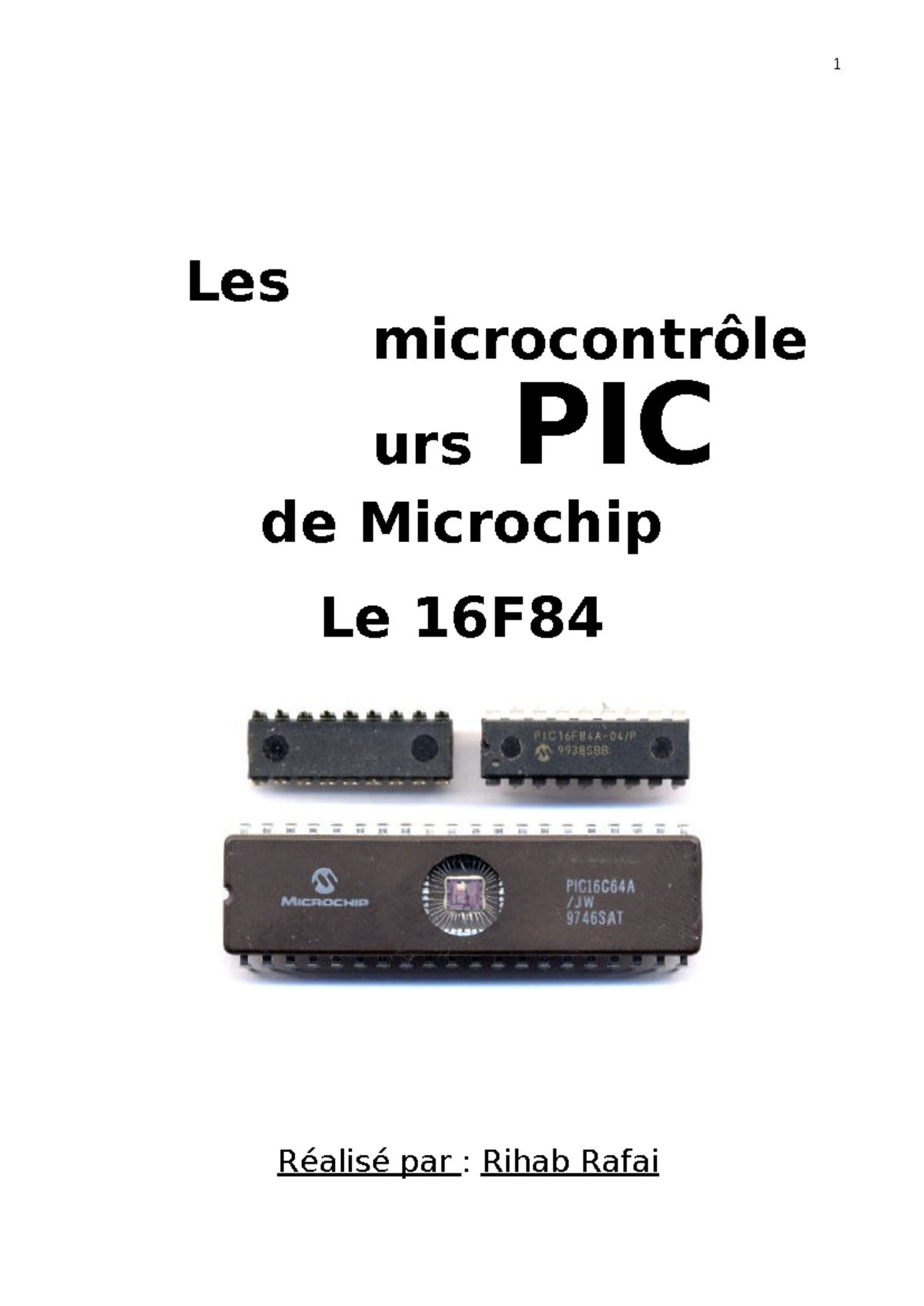 Étude sur le Microcontrôleur PIC 16F84 - Cours de Microchip - Studocu