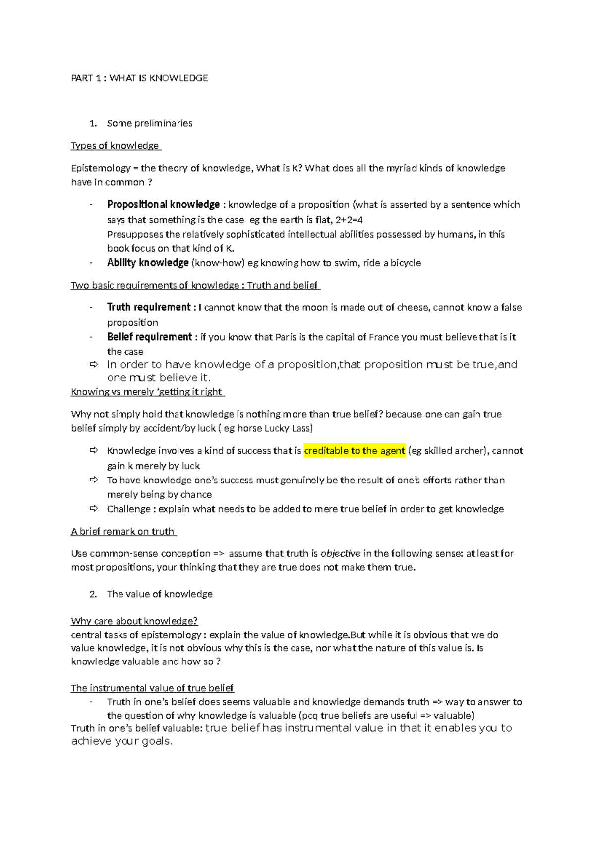 Epistemology Overview: Key Concepts and Theories (Course Code: EPI101 ...