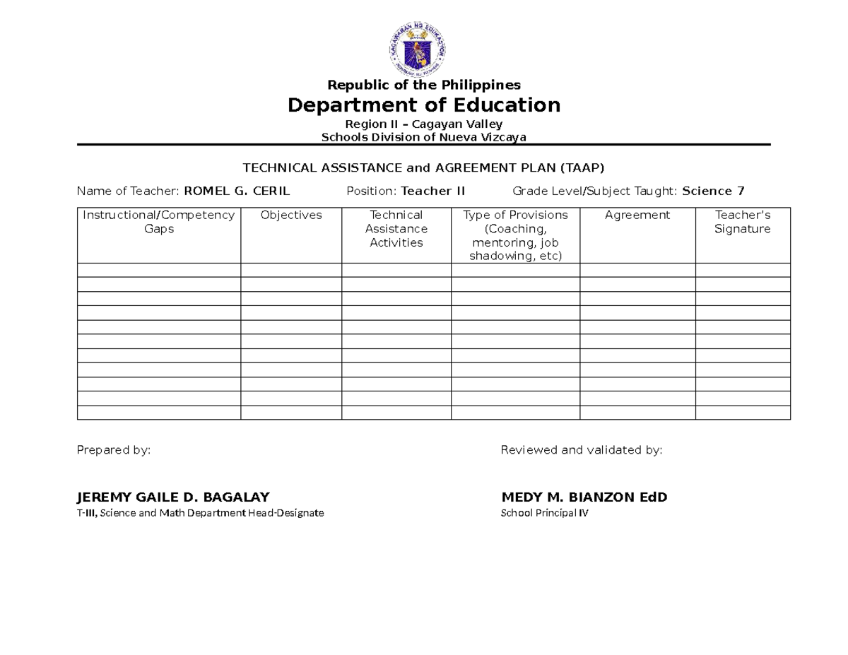 TAAP Report for Science and Math Teachers - Region II - Studocu