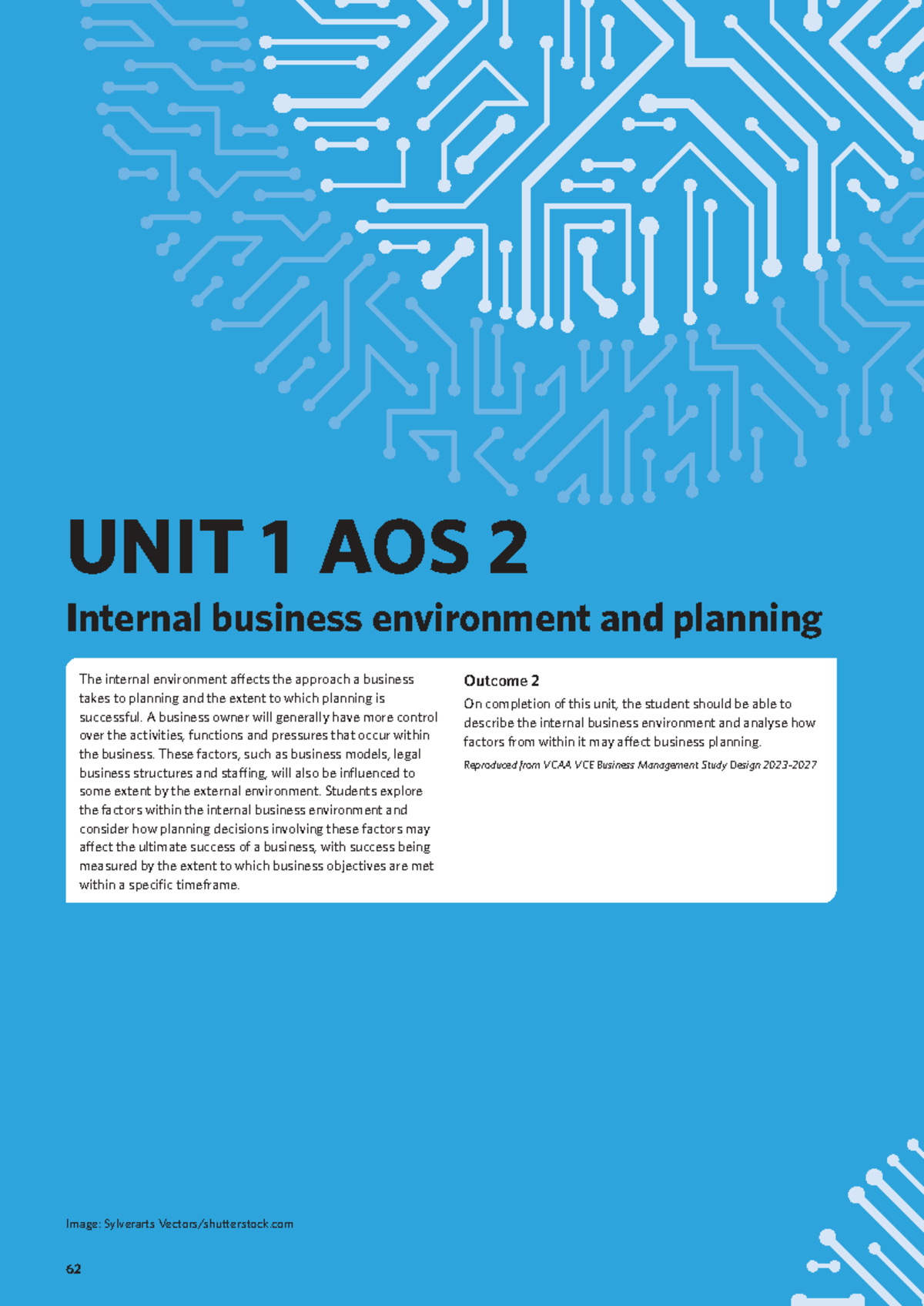 Unit 1 AOS 2: Internal Business Environment & Planning Overview - Studocu