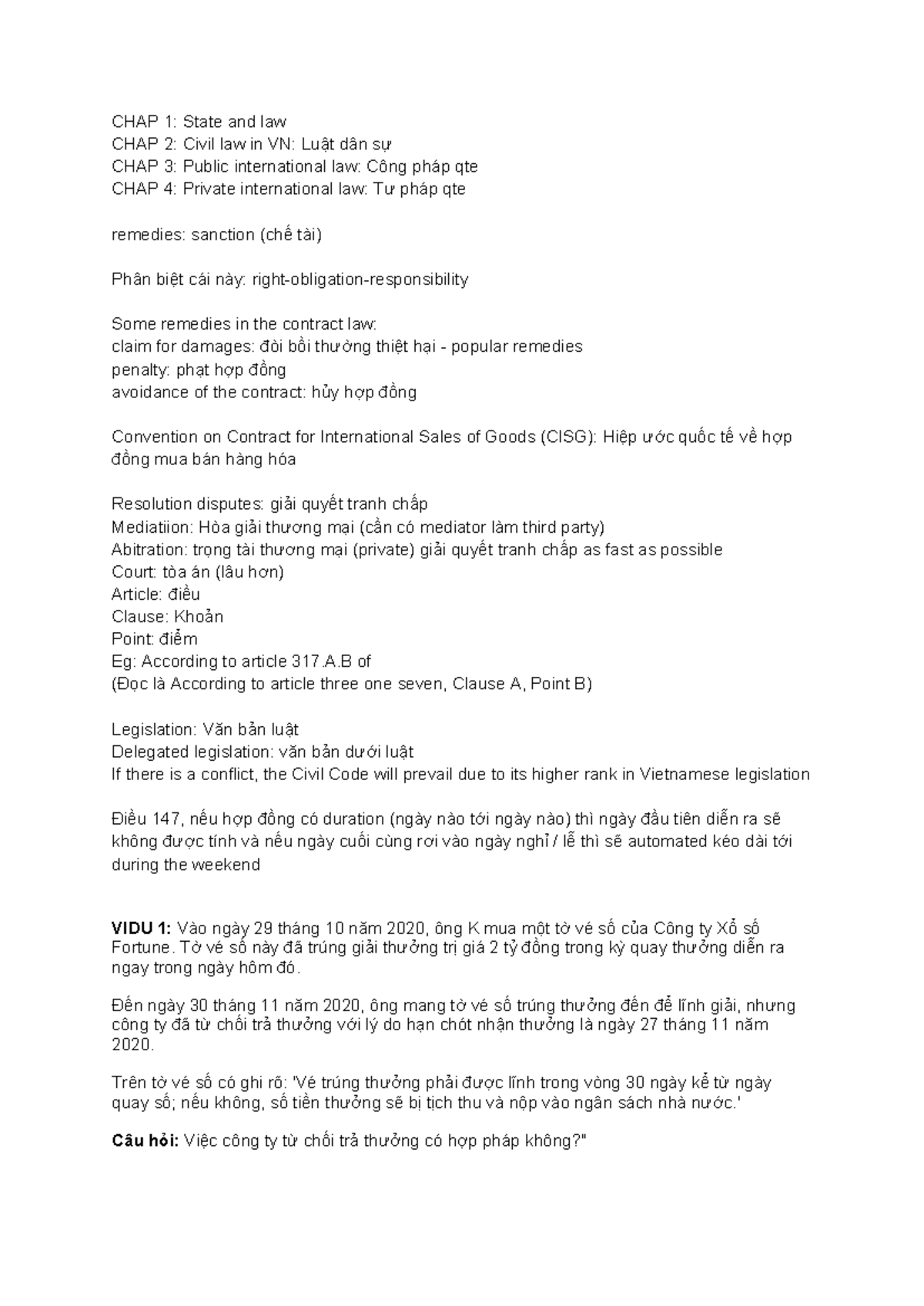 NOTE: LAW - Chapter Overview and Key Legal Concepts - Studocu