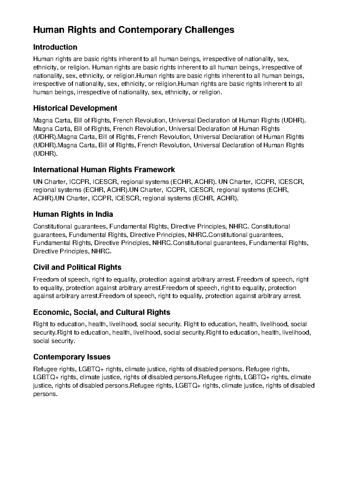Lecture 3: Human Rights and Contemporary Challenges - Studocu