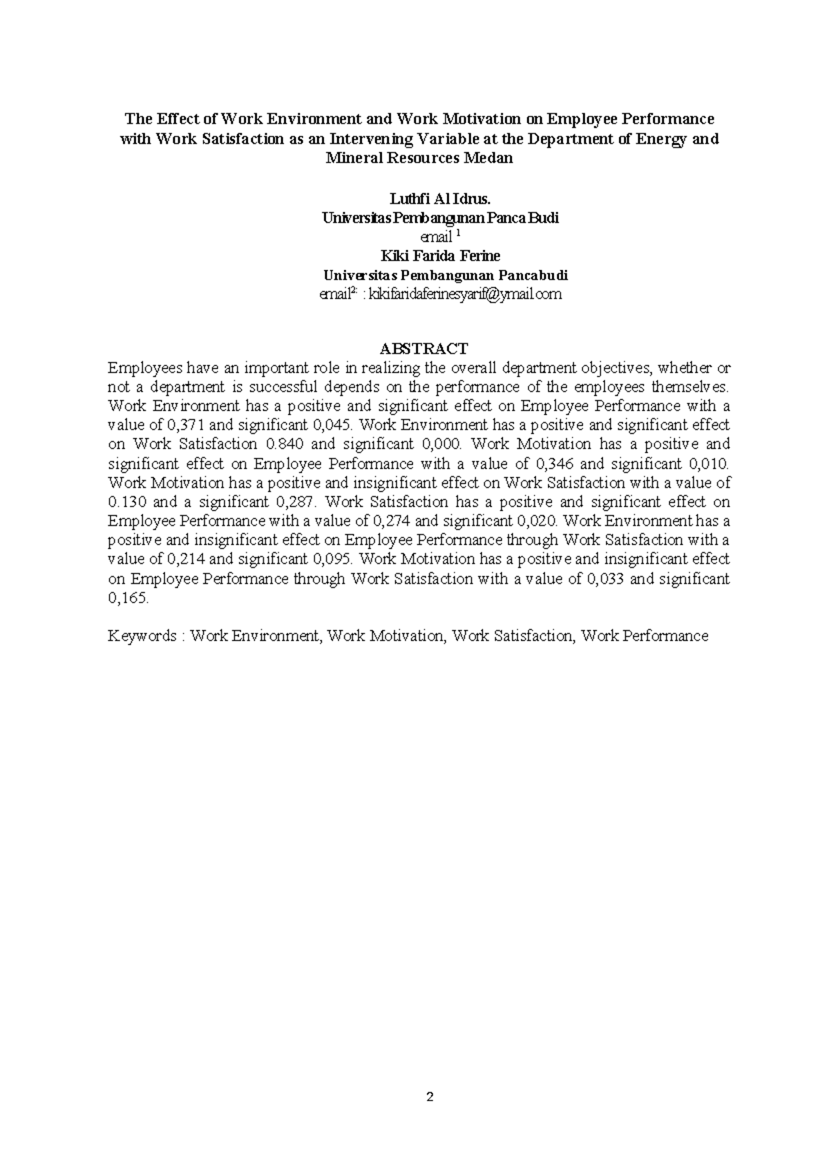 The Impact of Work Environment and Motivation on Employee Performance ...