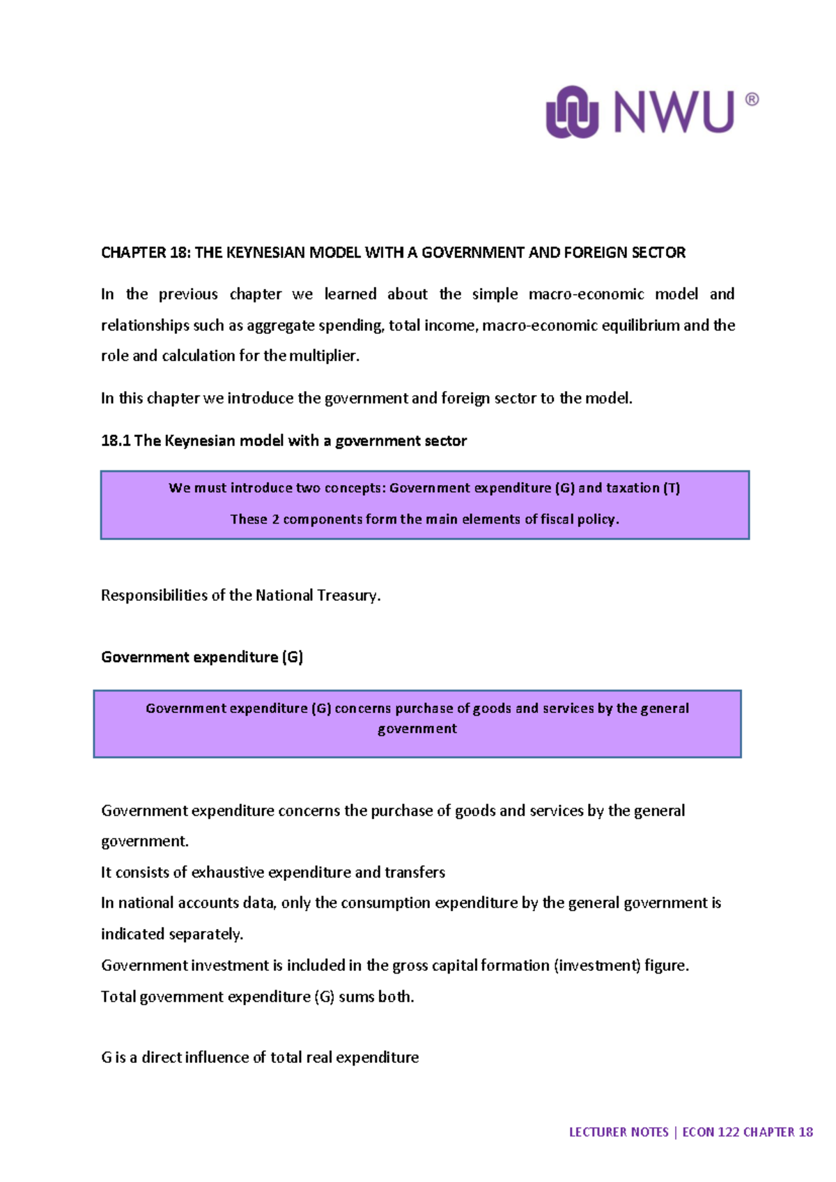 Chapter+18 Notes English - We must introduce two concepts: Government ...