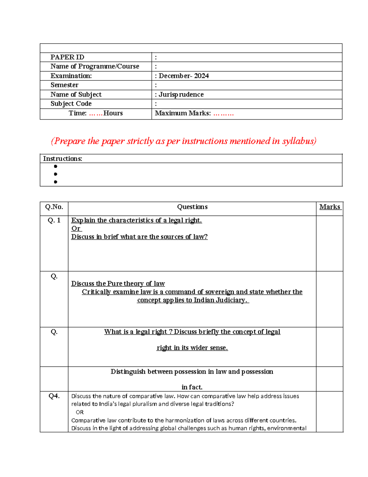 Jurisprudence Exam Paper 2024: Key Concepts & Legal Theories - Studocu