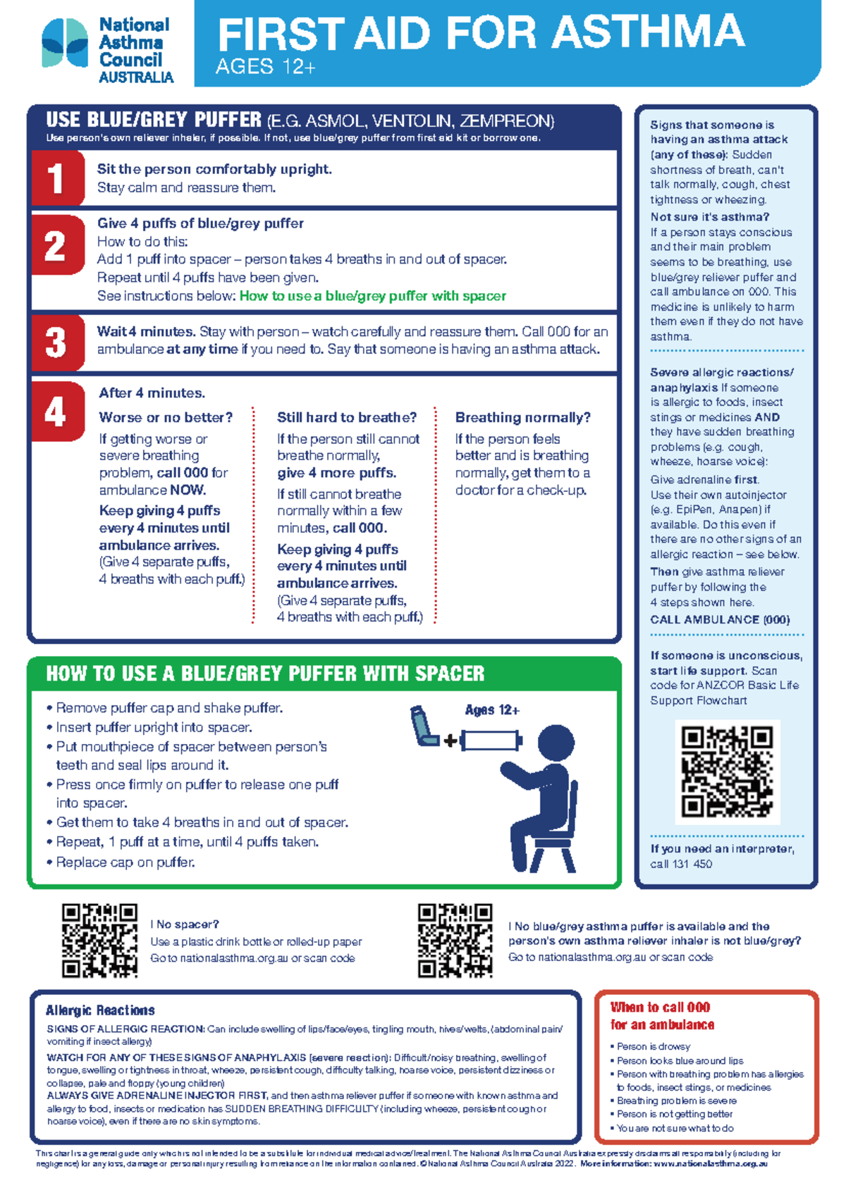 First Aid for Asthma (Ages 12+) - Using a Puffer Effectively - Studocu