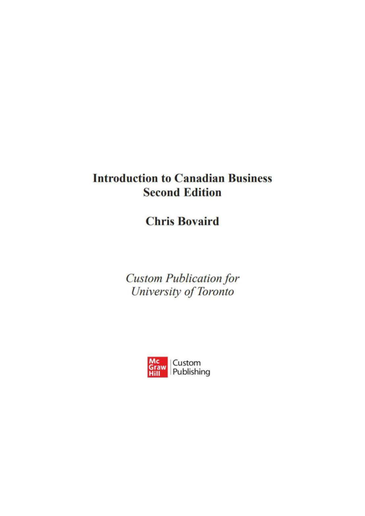 MGTA01: Introduction to Canadian Business - Chapter 1 Overview - Studocu
