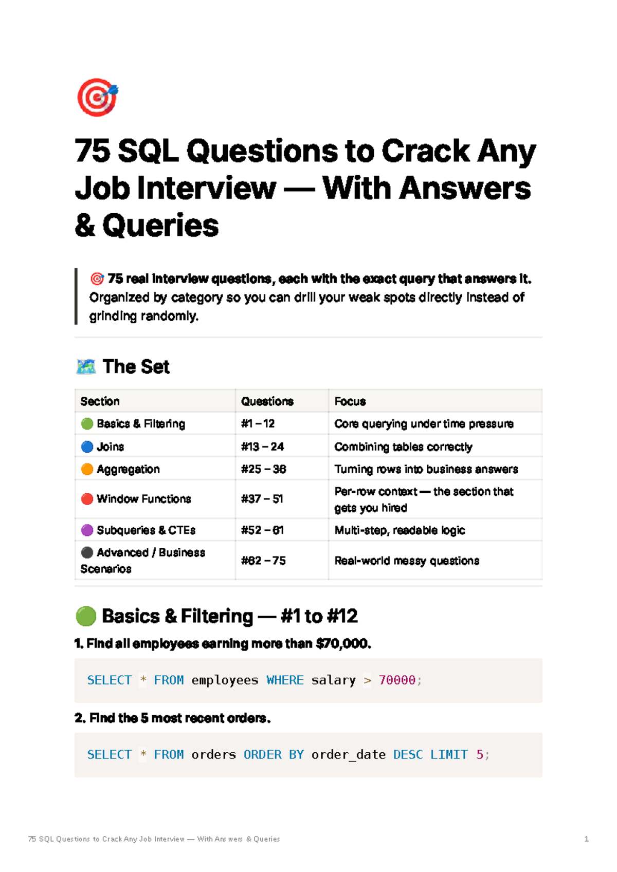 75 SQL Interview Questions & Answers: Mastering Queries for Success ...