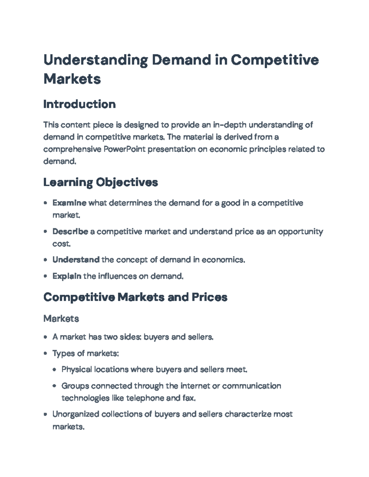 Understanding Demand in Competitive Markets: Insights and Factors ...