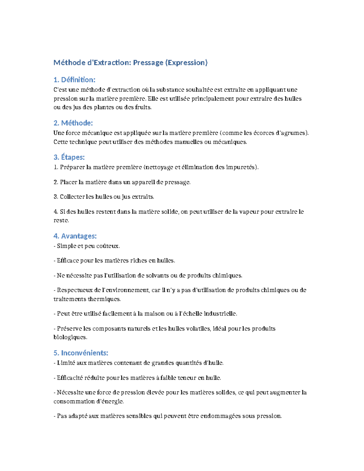 Pressage Method - Aaaa - Méthode d'Extraction: Pressage (Expression) 1 ...