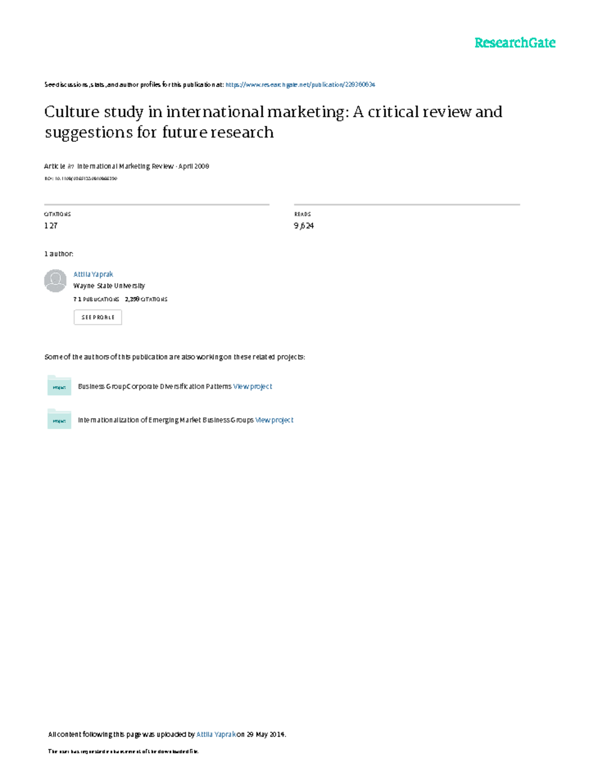 Critical Review of Cultural Studies in International Marketing - Studocu
