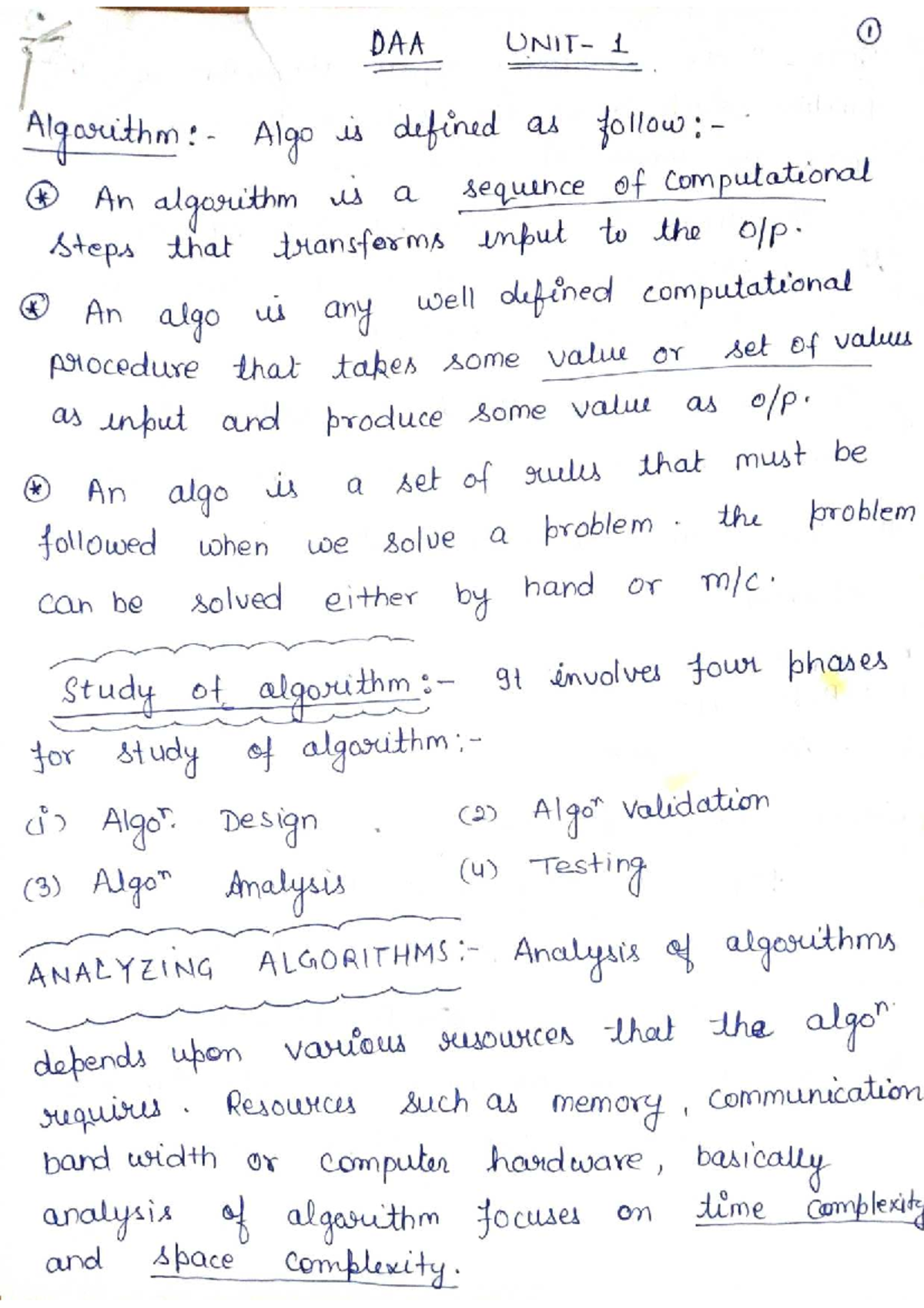 DAA U1 - Understanding Algorithms and Their Complexities - Studocu