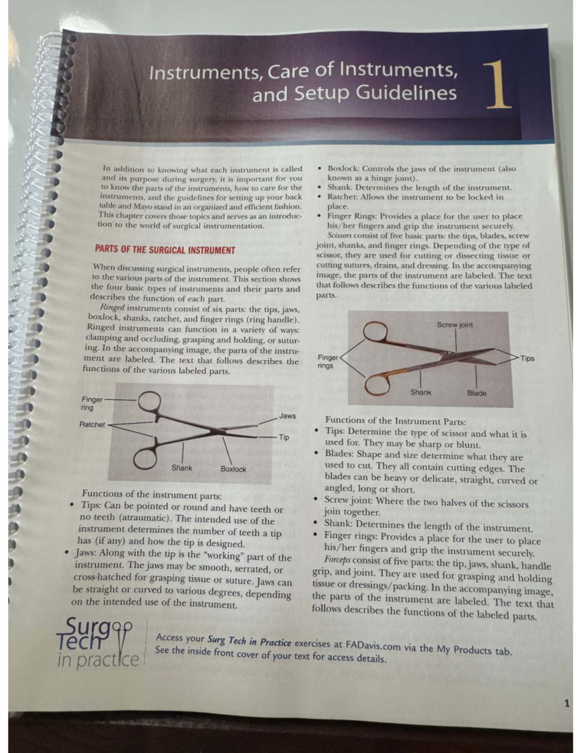 Final Exam Study Guide: Surgical Instruments & Care (Course Code ...