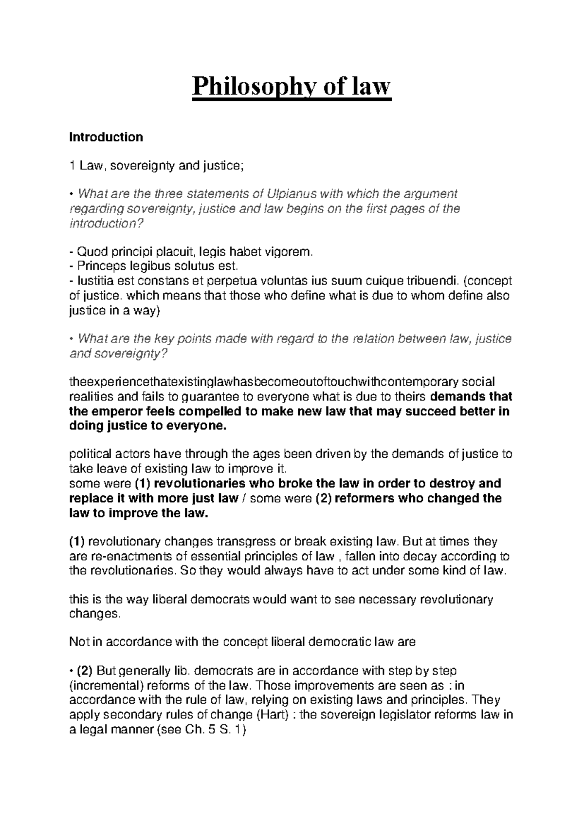 Philosophy of Law: Analyzing Sovereignty and Justice - PHIL 201 Notes ...