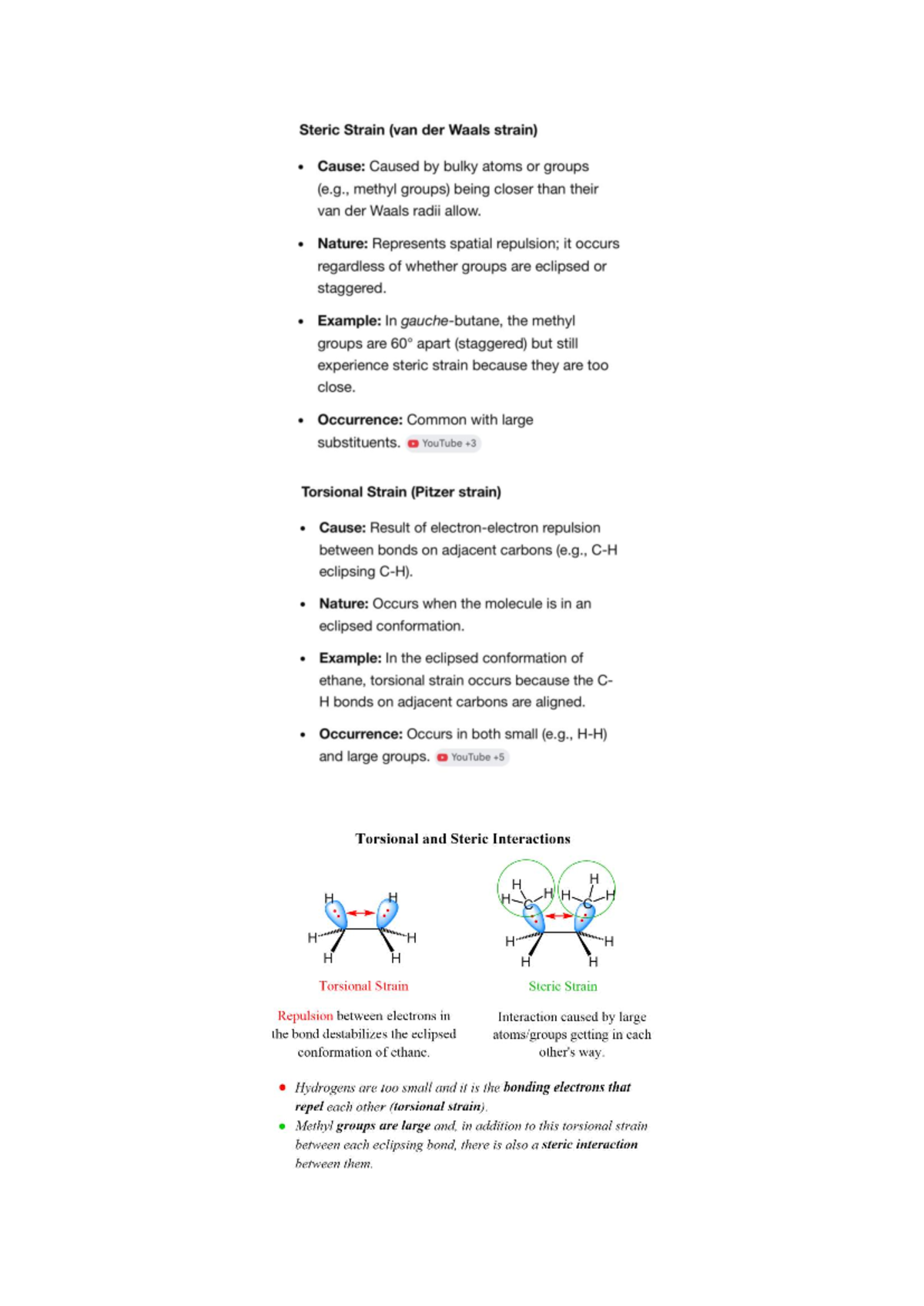 Steric vs Torsional Strain Comparison: Key Concepts and Examples - Studocu