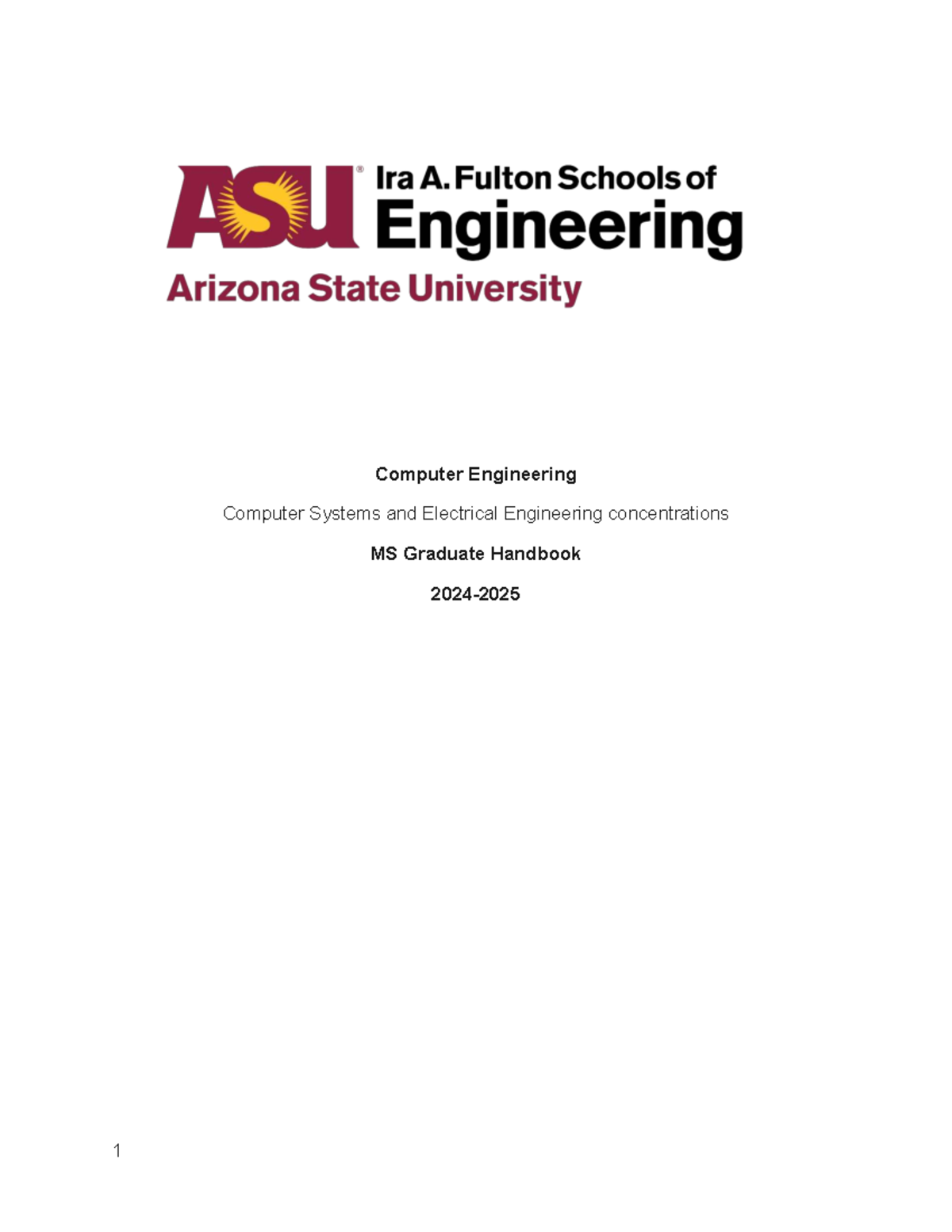 CEN MS graduate handbook: Computer engineering concentrations at ASU ...