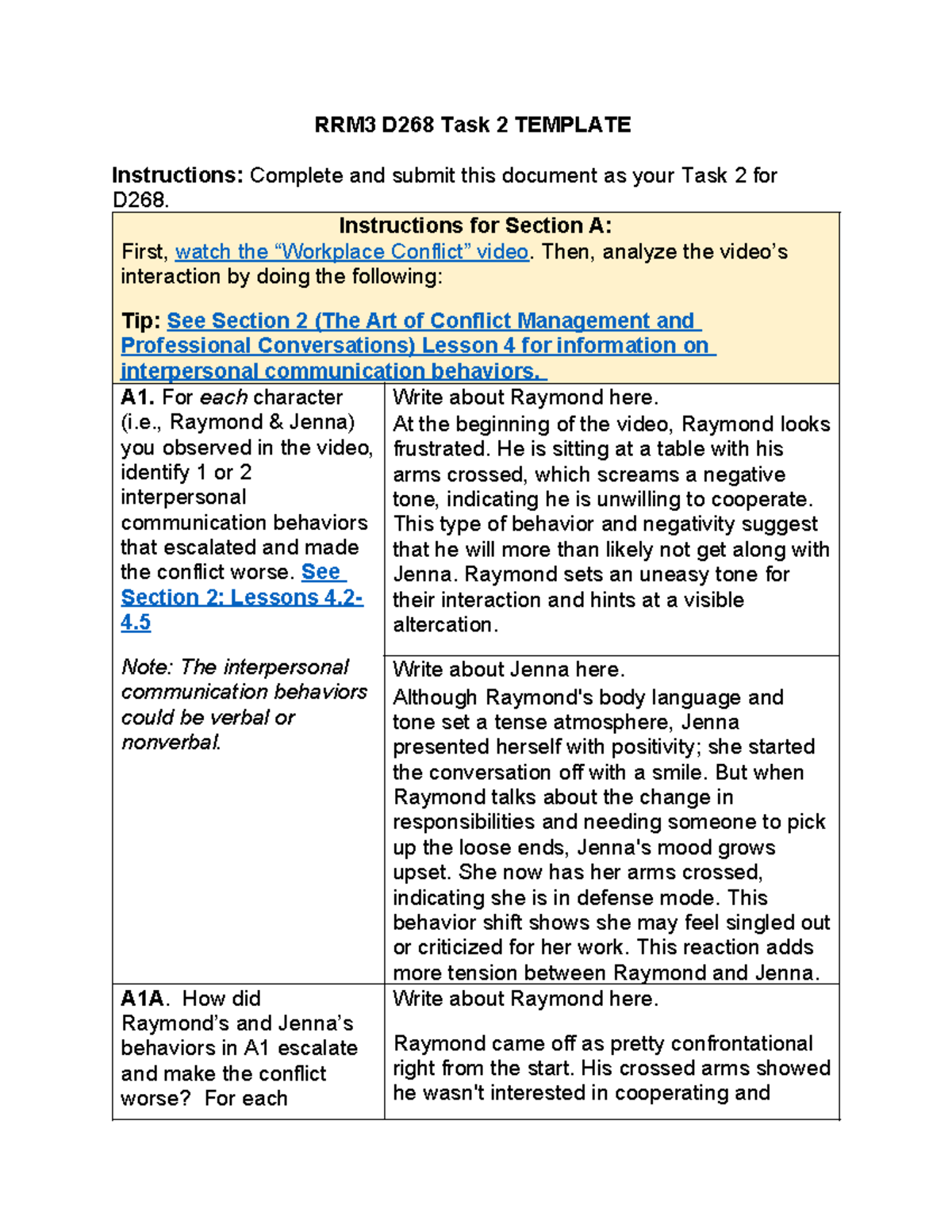 Task 2 re - Homework - RRM3 D268 Task 2 TEMPLATE Instructions: Complete ...